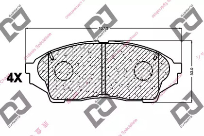 Комплект тормозных колодок DJ PARTS BP1045